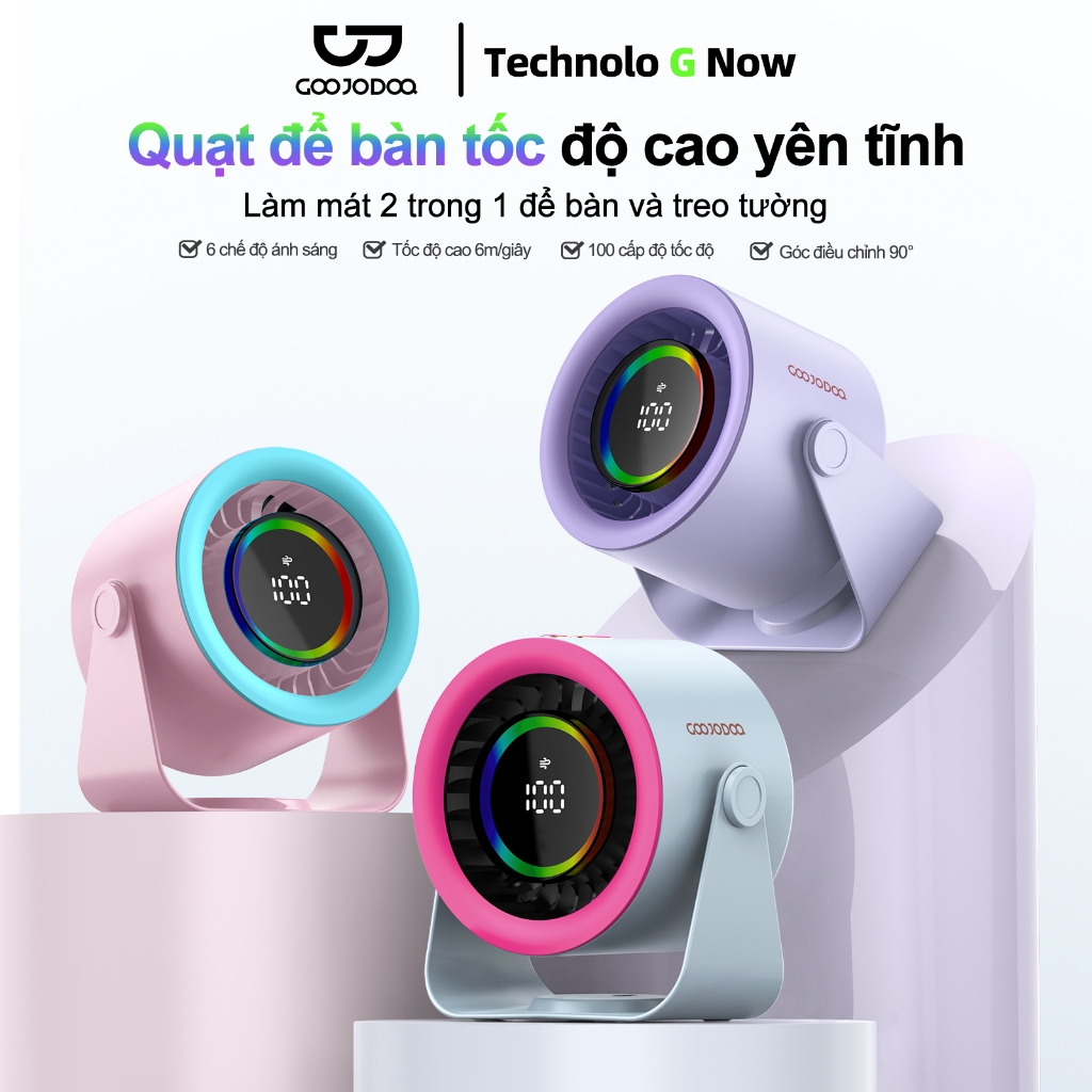 Review đánh giá chi tiết hai dòng quạt tích điện Goojodoq GFS001 cầm tay và quạt Goojodoq để bàn 2025